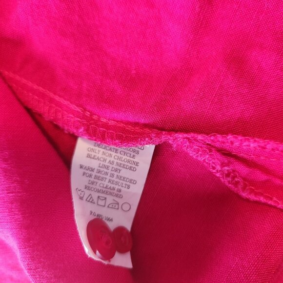 Cubavera Shirt Button Up Embroidered Red Striped Linen Rayon Blend XL EUC - Picture 9 of 11